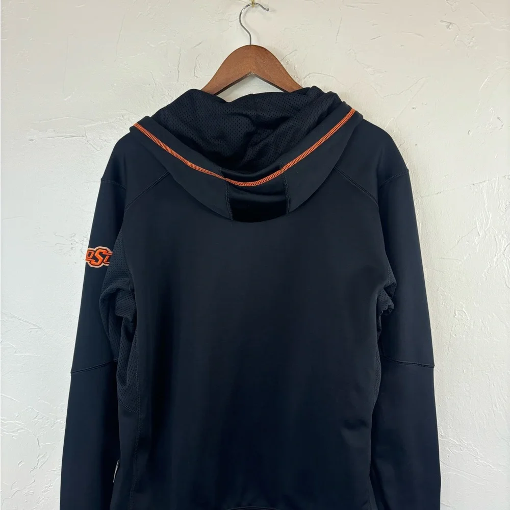 NIKE OSU Oklahoma State University Cowboys Pokes Black Full Zip Jacket Hood Mens
